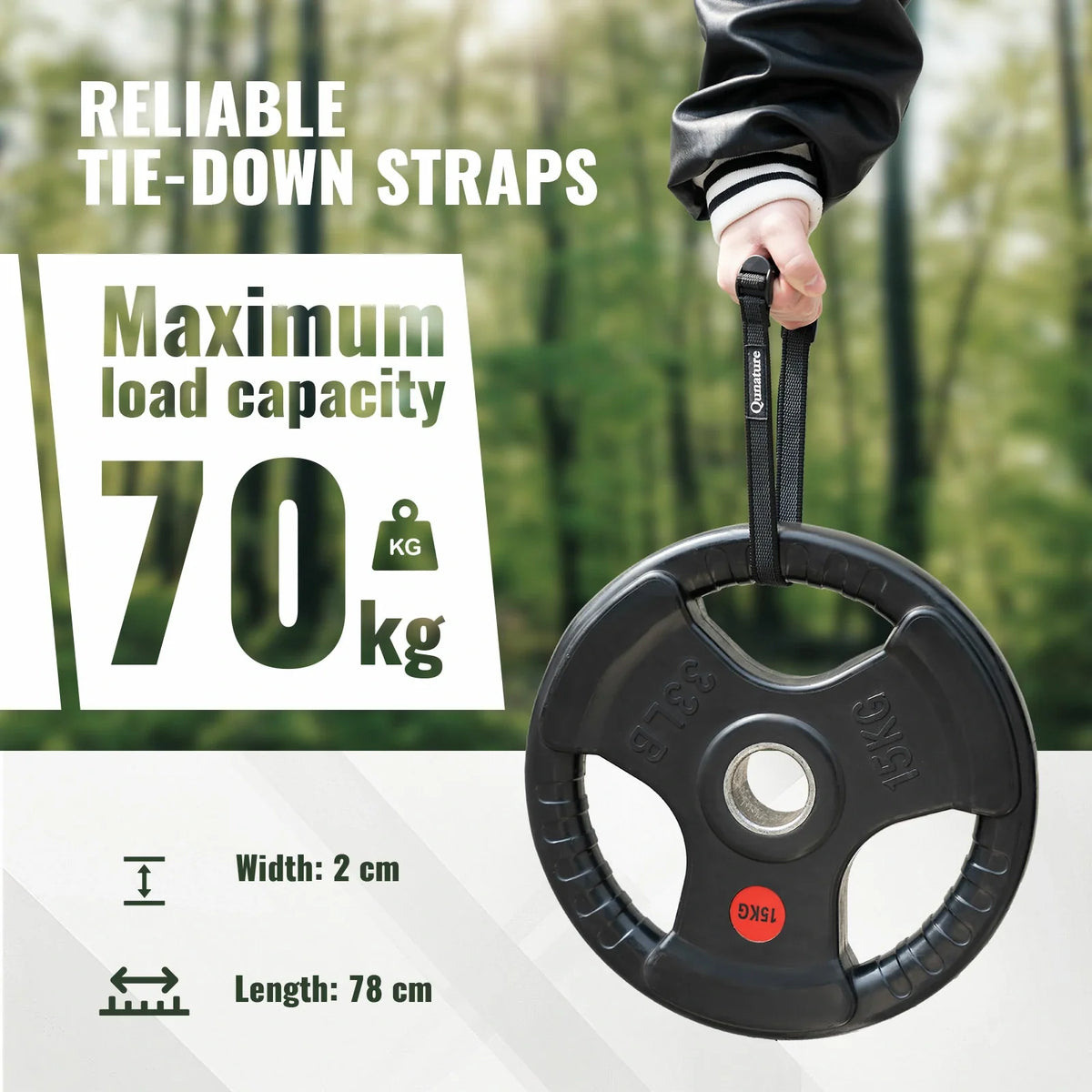 Verstelbare bevestigingsriemen 2-pack tot 70 kg