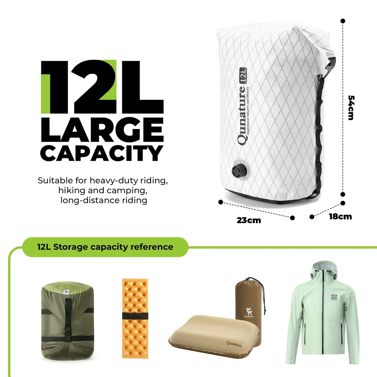 Waterafstotende compressiezak voor bikepacking 6/12 L