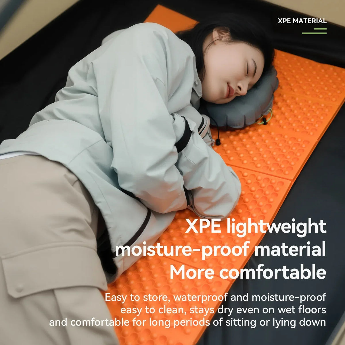 Opvouwbare XPE-slaapmat 180 × 60 cm met R-waarde 1,8