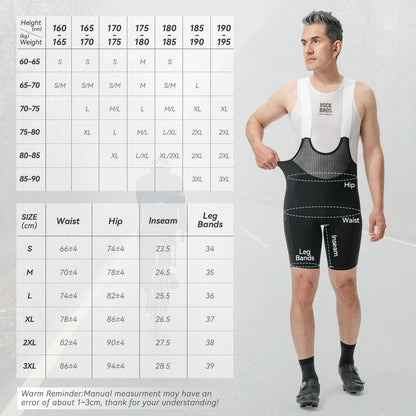 ROCKBROS road to sky mens cycling bib shorts padded breathable