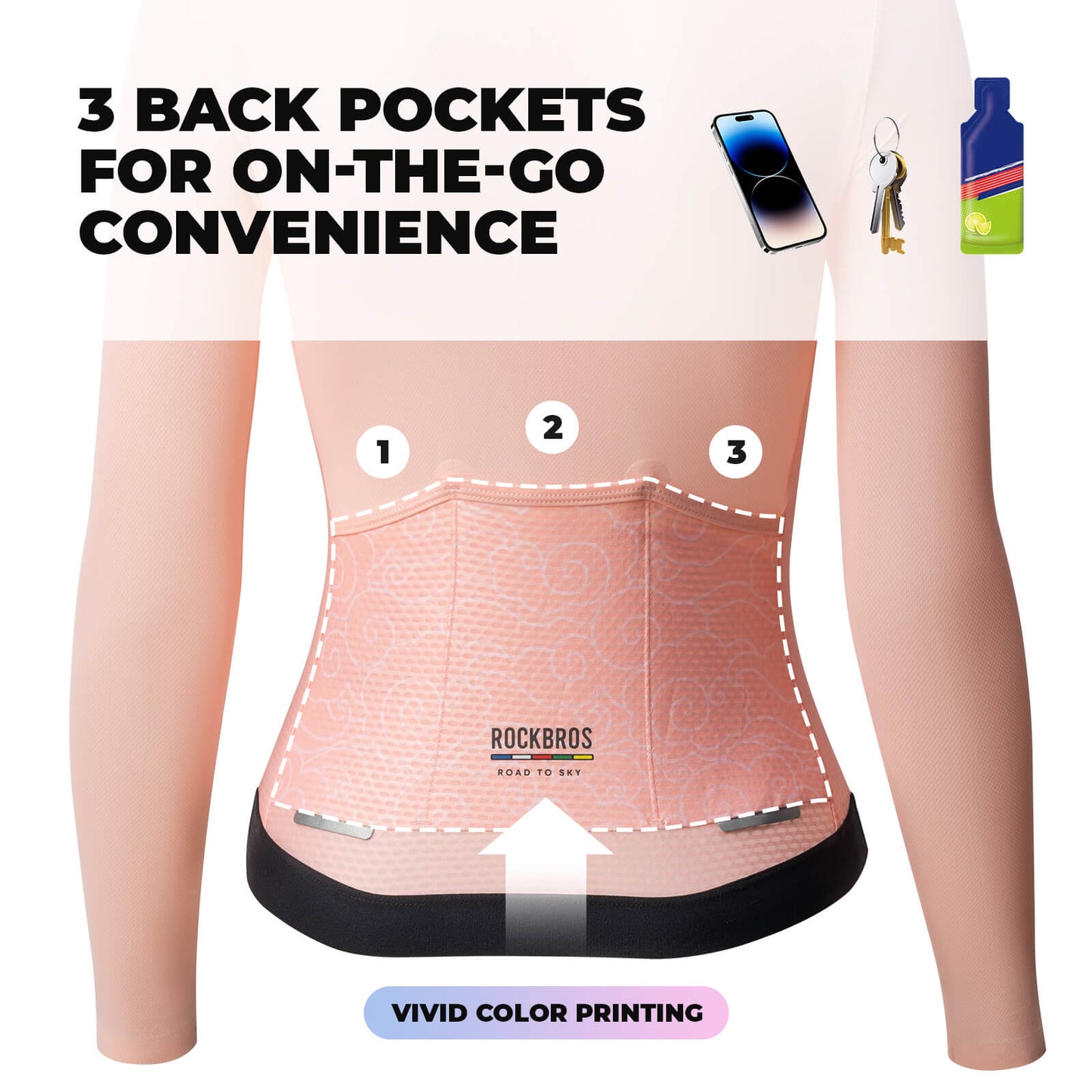 ROCKBROS road-to-sky dames fietsshirt long-sleeved#pink
