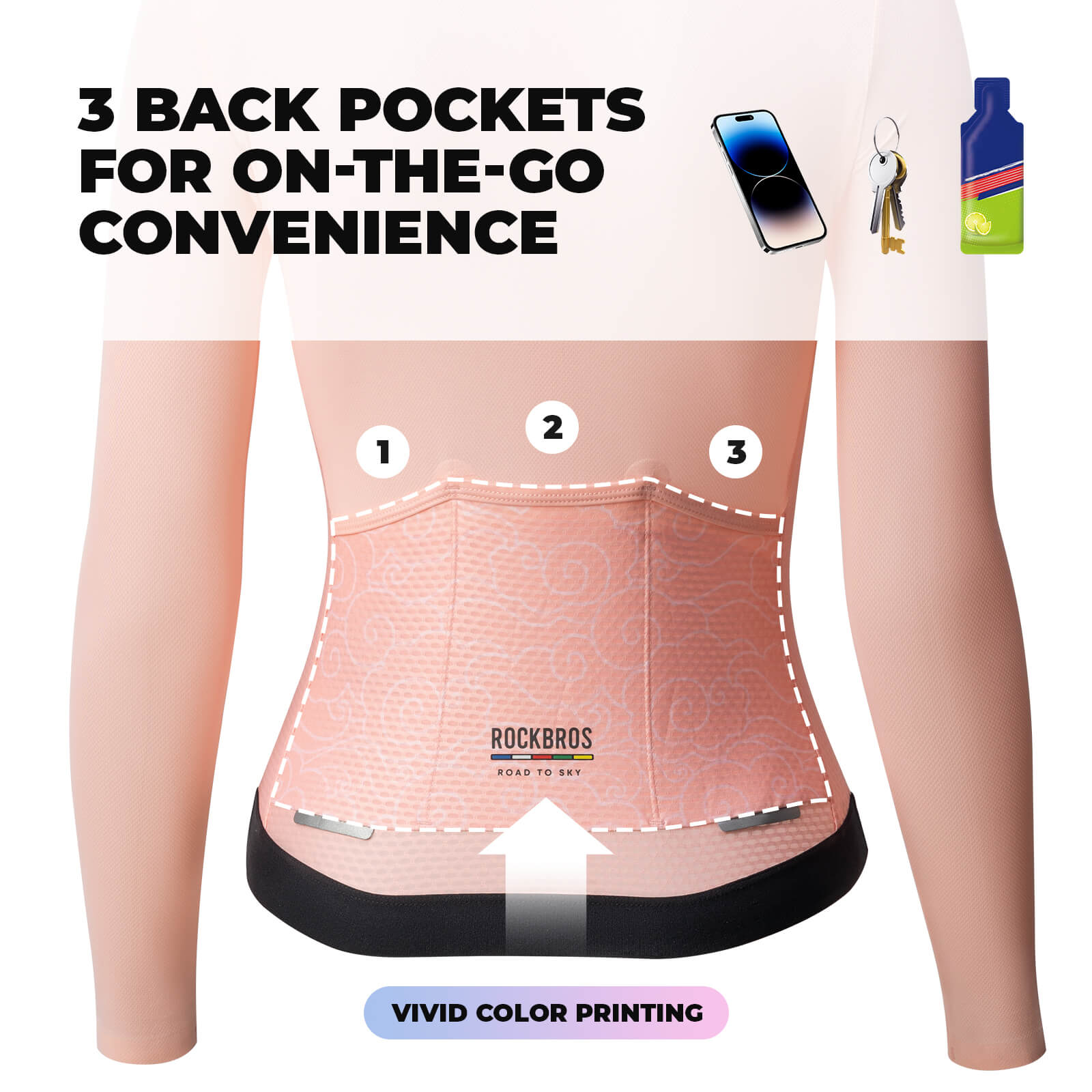 ROCKBROS road-to-sky dames fietsshirt long-sleeved#pink