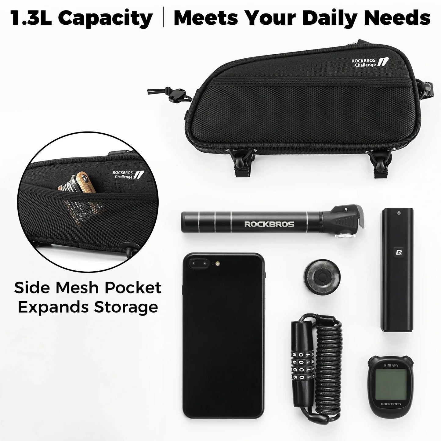 Bike Frame Bag Bicycle 1.3L