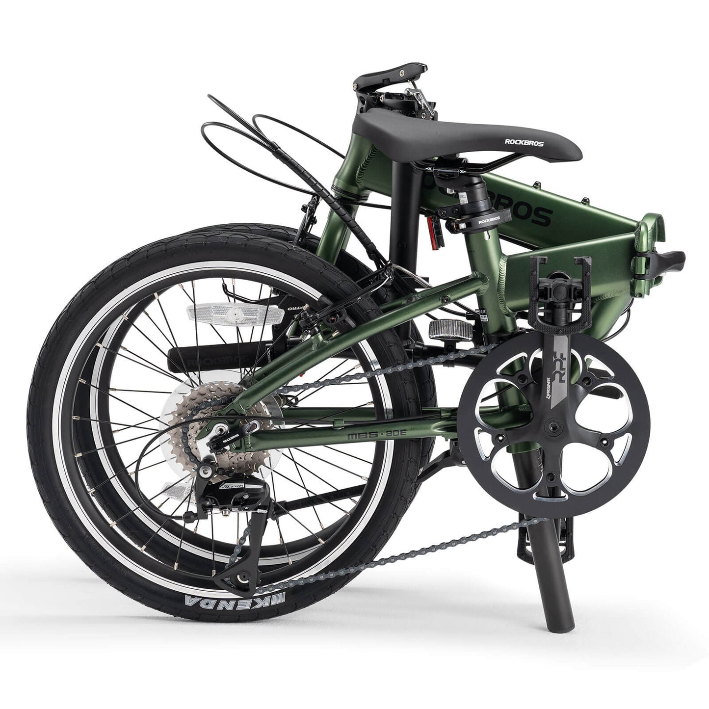 rockbros 20 inch aluminum folding bike 8 speed for city commuting
#color_Green