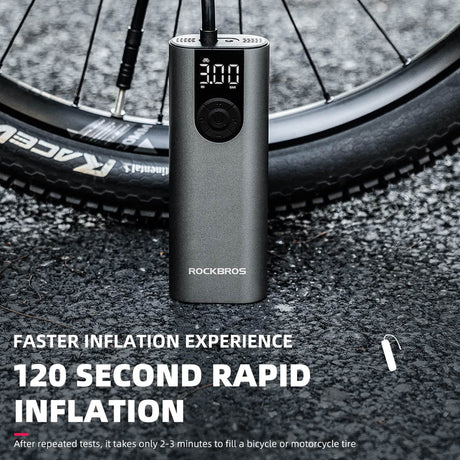 Elektrische fietspomp A8 met digitaal display – 150 PSI – productdetail 5