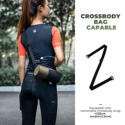 ROCKBROS 1.7L bicycle handlebar bag with detachable shoulder strap, ideal for daily rides and quick-access storage on the go.
