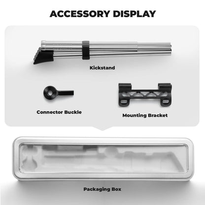rockbros silver aluminium folding kickstand locked #Style_Stainless steel