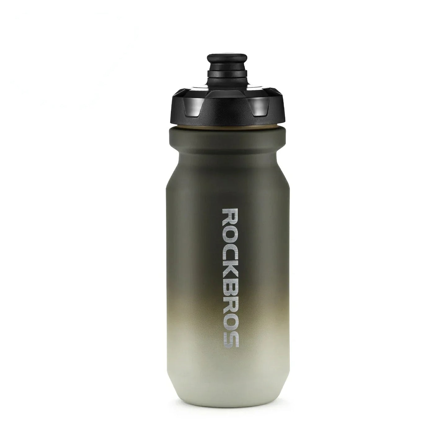 ROCKBROS lightweight bike bottle with pull-top lid, available in 600ml and 750ml sizes, designed for easy hydration during cycling. #Color_Gradient Gray White (600ml)