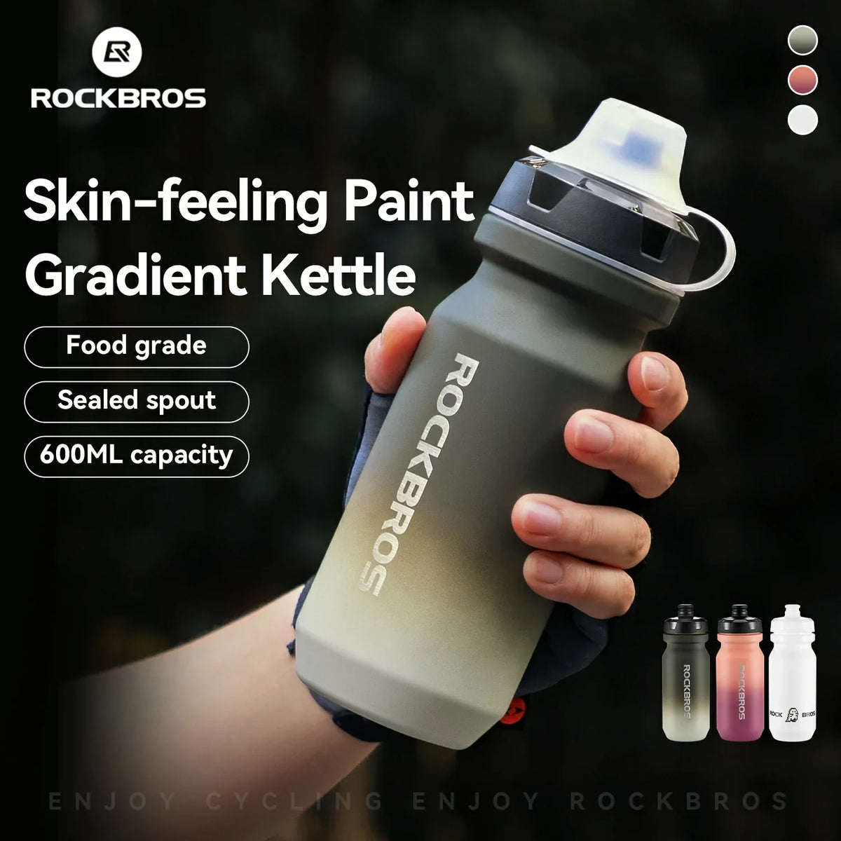 Fietsbidon 600/750 ml met afsluitbare trektuit