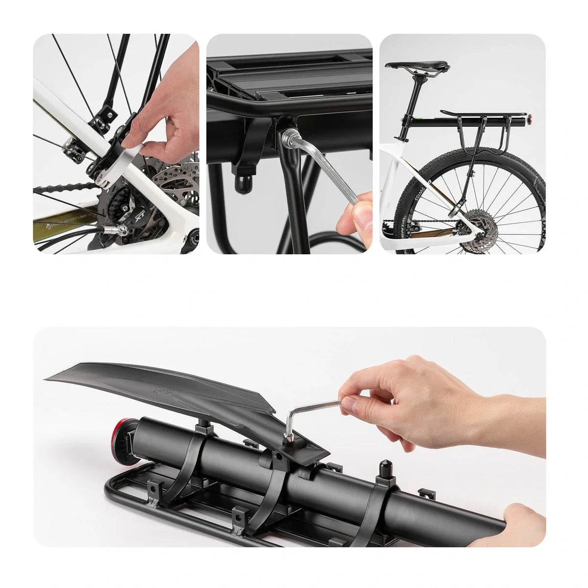 ROCKBROS bagagedrager achter met spatbord en reflector snelmontage