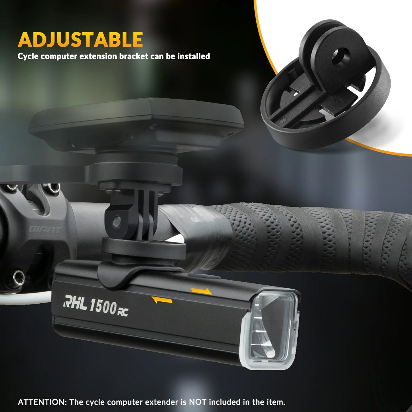 rockbros 1500-lumen aluminium front bike light
