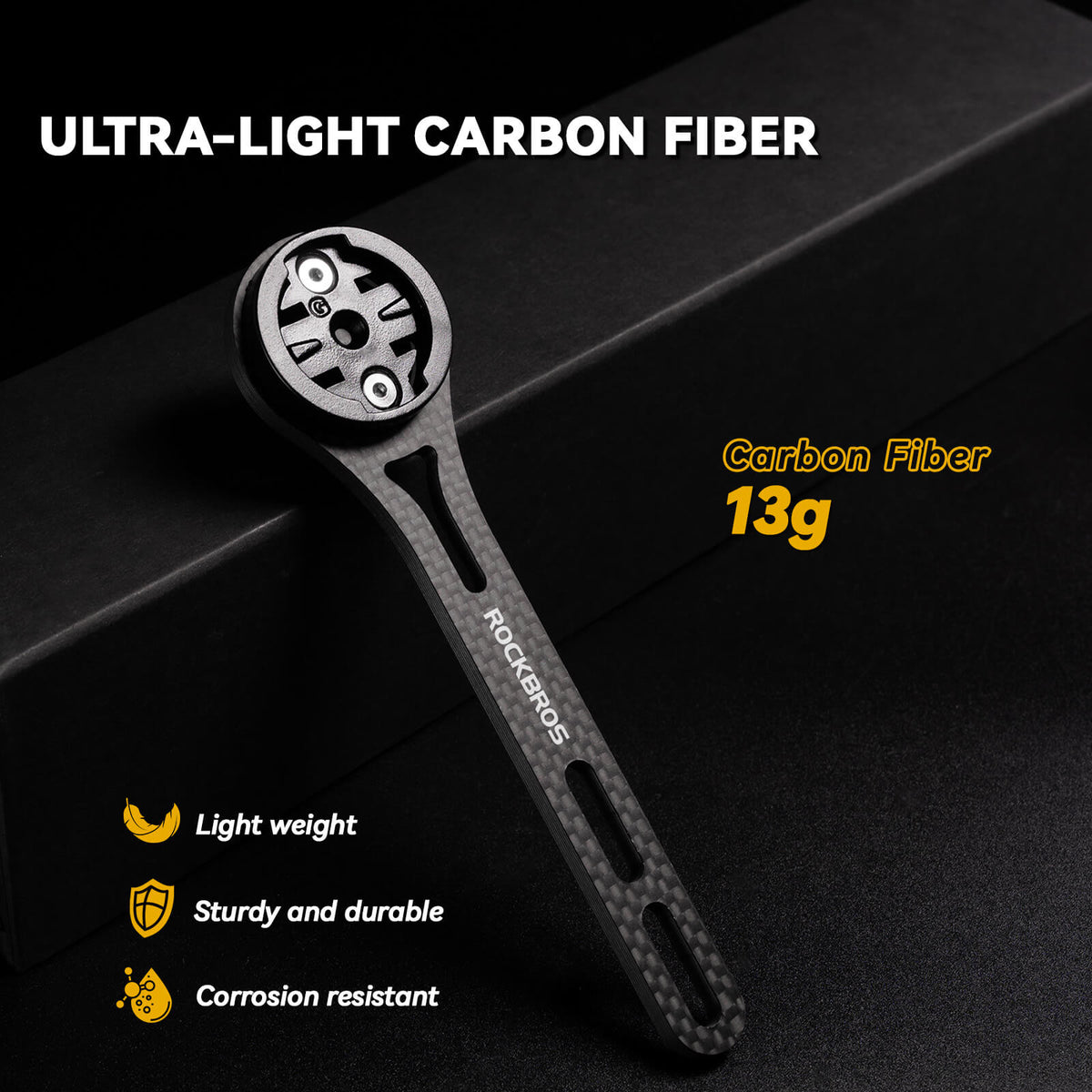 Carbon stuurhouder voor fietscomputer en lamp