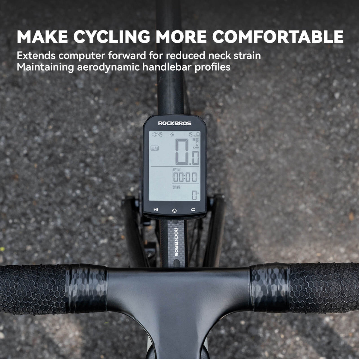 Carbon stuurhouder voor fietscomputer en lamp