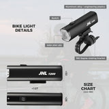 ROCKBROS fietskoplamp 1200lm 5000mah type-c oplaadbaar voorlicht