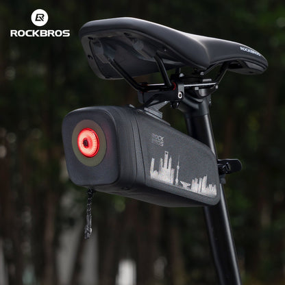 Bike Saddle Bag Waterproof with Brake Sensor Tail Light - AS-141 - ROCKBROS-UK