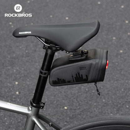 Bike Saddle Bag Waterproof with Brake Sensor Tail Light - AS-141 - ROCKBROS-UK
