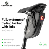 Waterafstotende zadeltas met remsensor-achterlicht AS-078-1