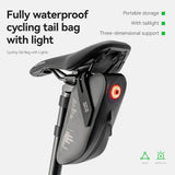Waterafstotende zadeltas met remsensor-achterlicht AS-078-1