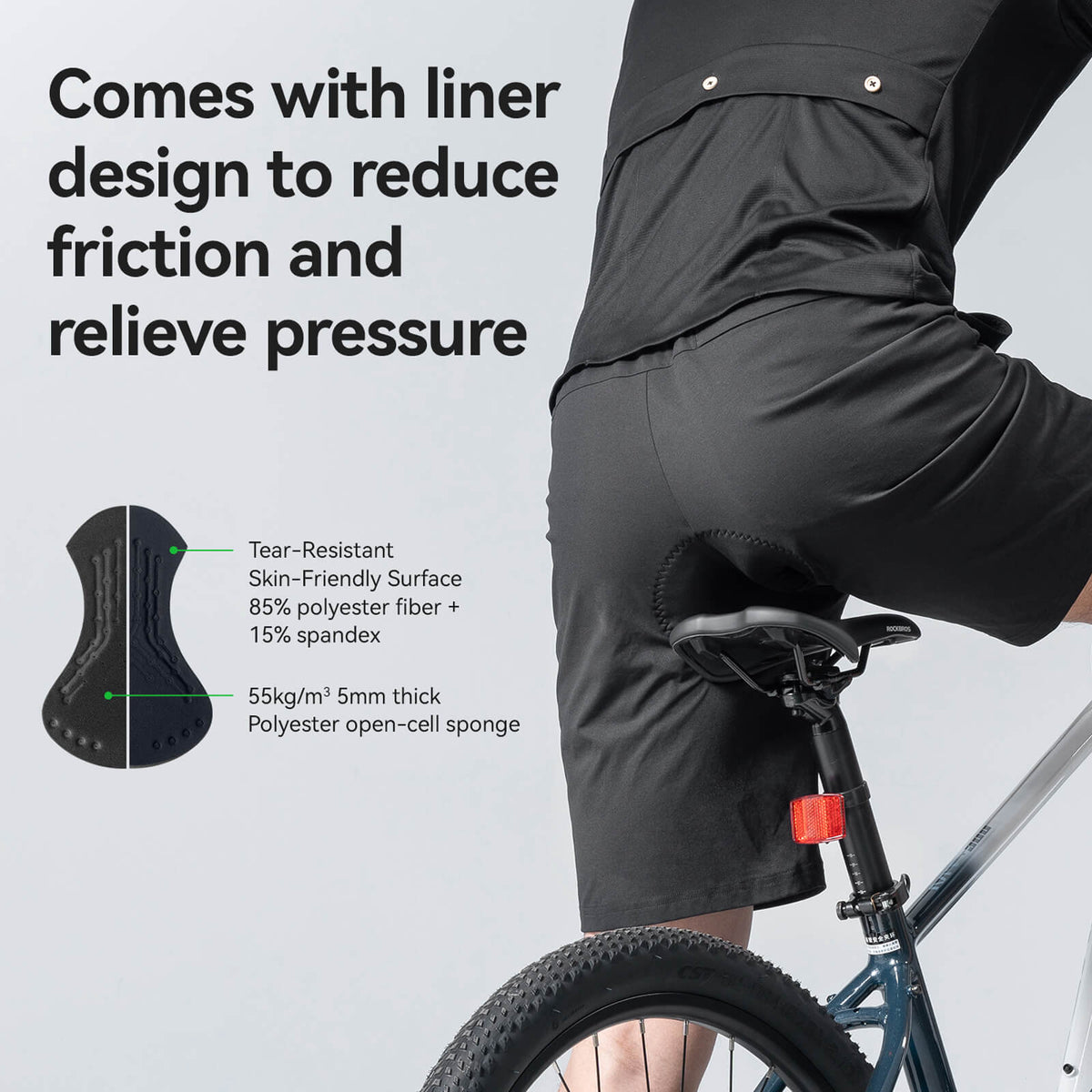 ROCKBROS cityride heren fietsbroek met gevoerde binnenbroek