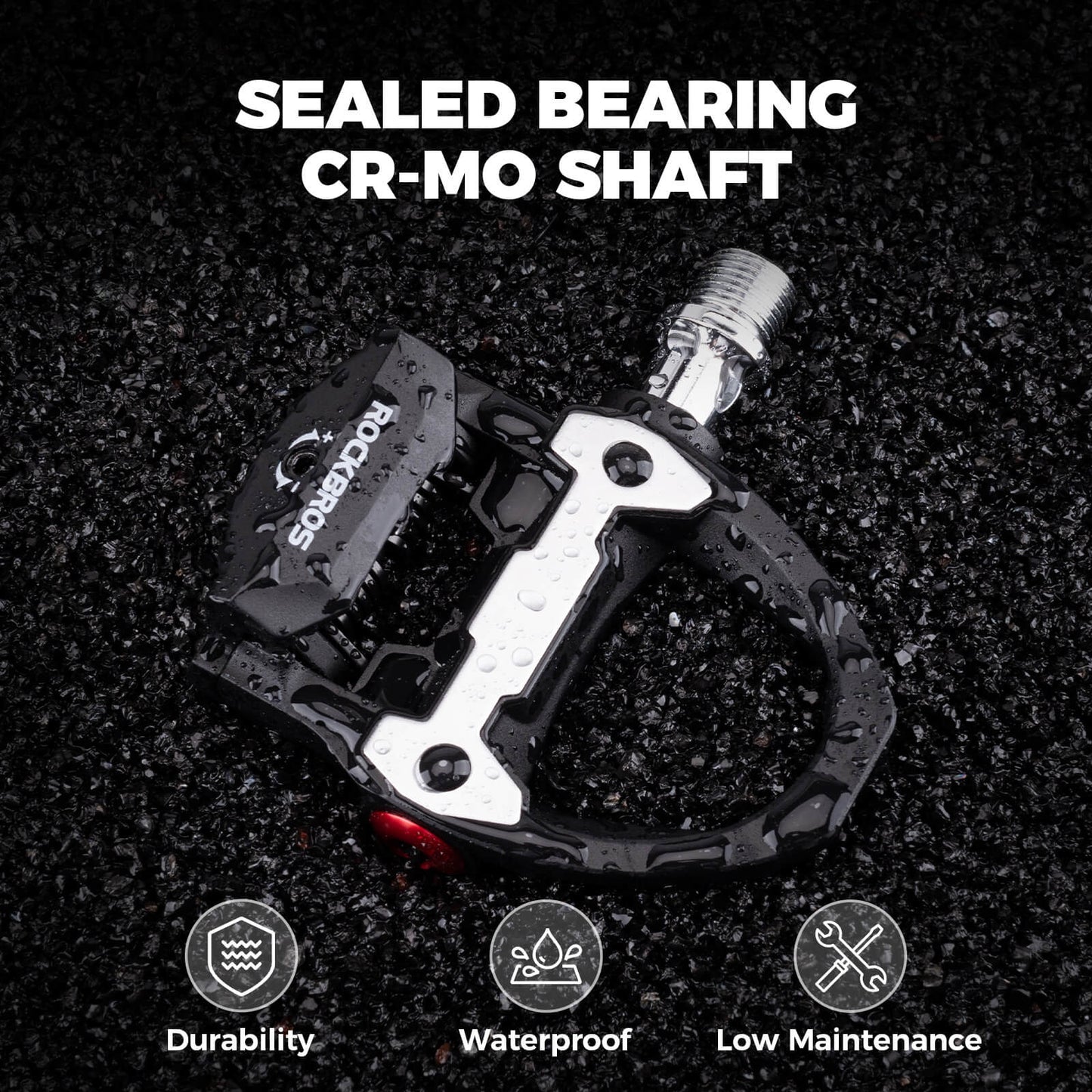 rockbros clipless pedals compatible with shimano spd p601 p602 lightweight and durable cycling pedals #Model_P602(Nylon)