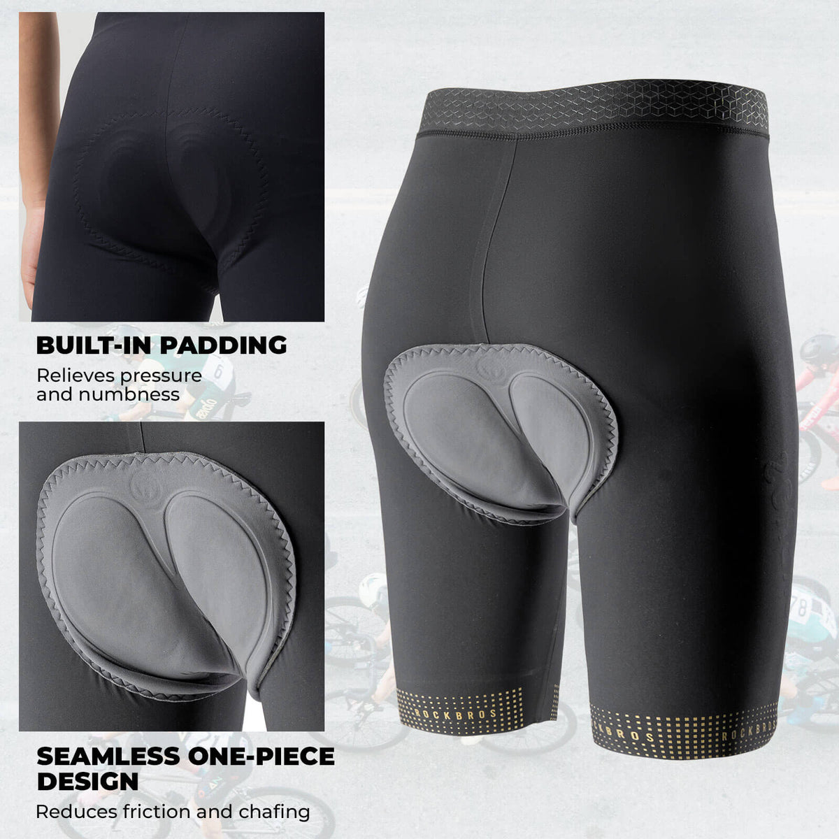 ROCKBROS heren endurance fietsbroek met zeem yddk012