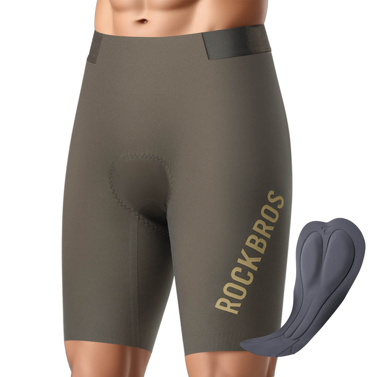 ROCKBROS heren endurance fietsbroek met zeem YDDK012#bruin