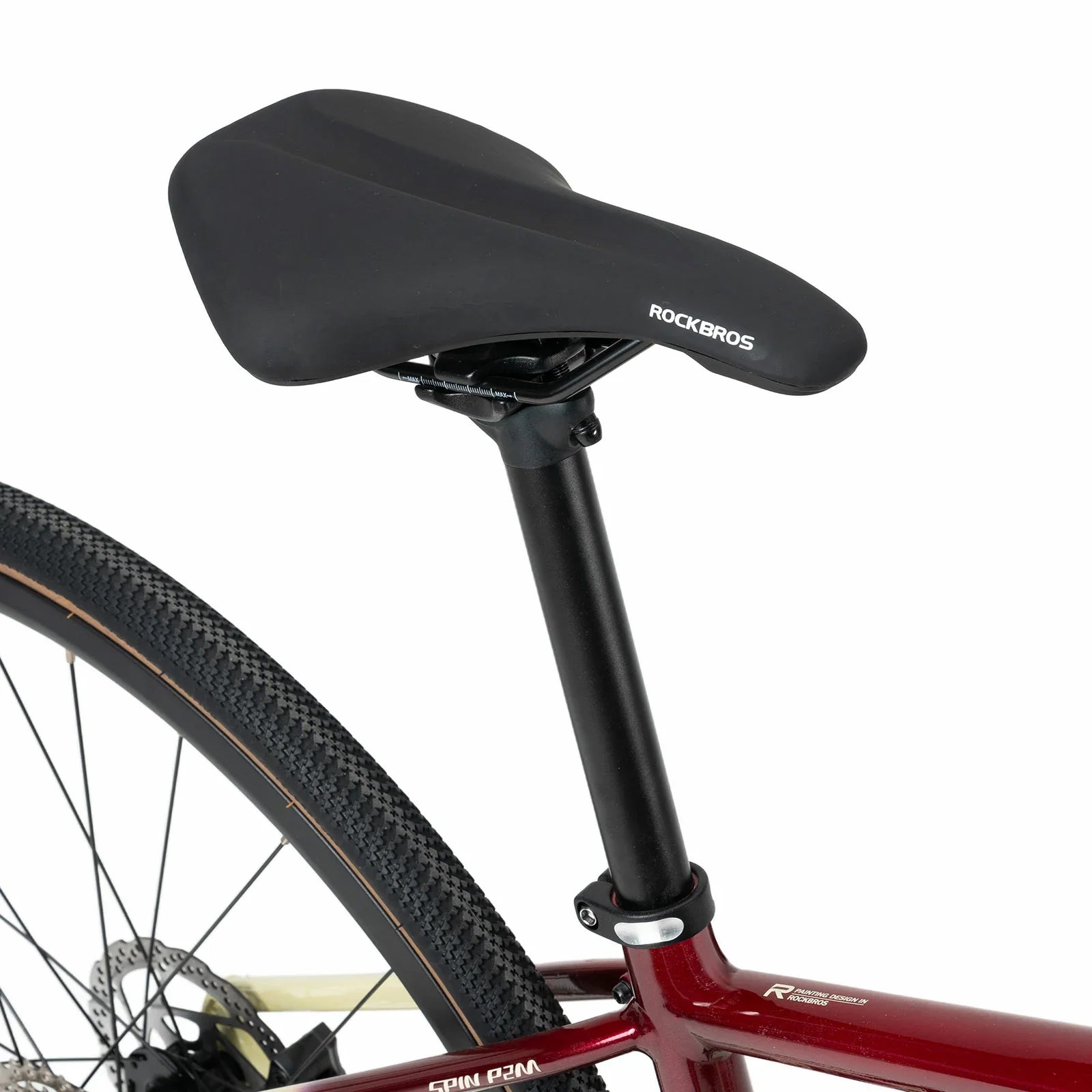 Rockbros flat bar road bike in bronze with aluminium frame and carbon fork#color_Bronze