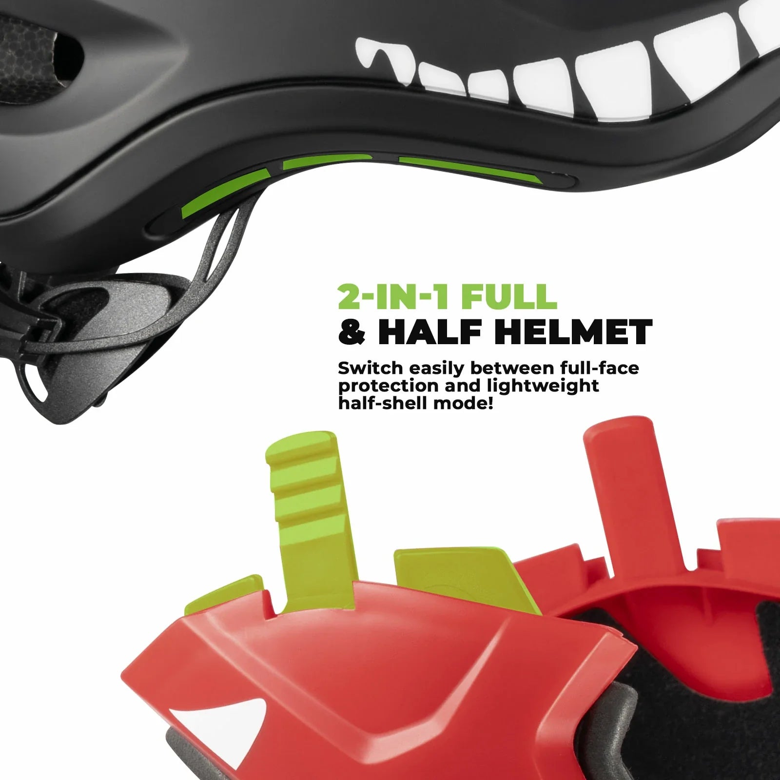 ROCKBROS fullface kinderhelm voor bmx step en fietsen #Rood