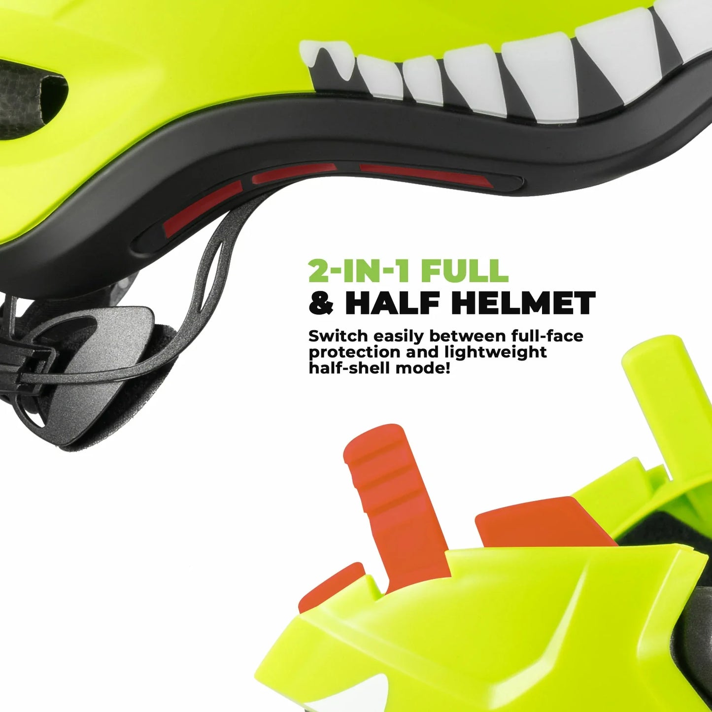 ROCKBROS fullface kinderhelm voor bmx step en fietsen #Groen