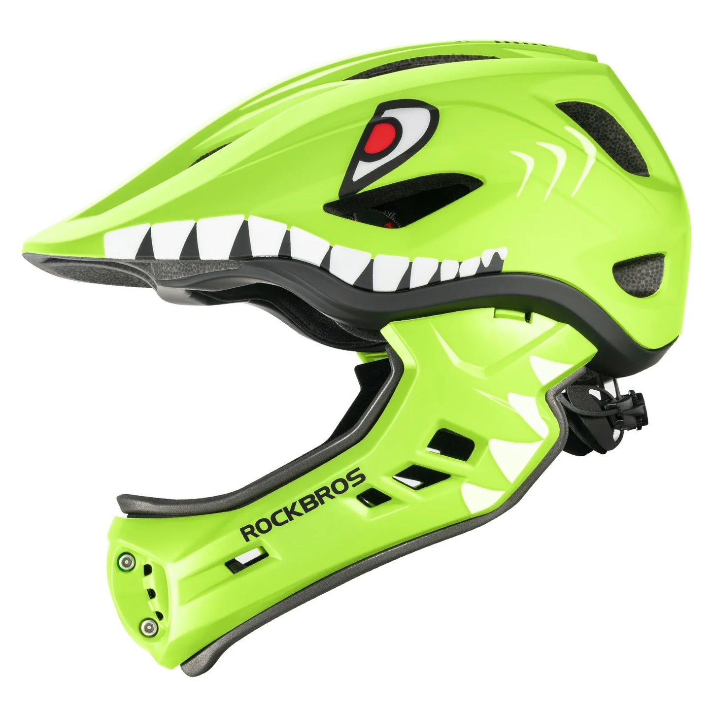 ROCKBROS fullface kinderhelm voor bmx step en fietsen #Groen