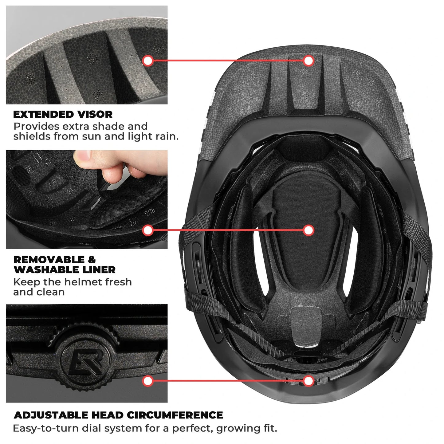 ROCKBROS afneembare fullface kinderhelm voor bmx en step 3–16 jaar