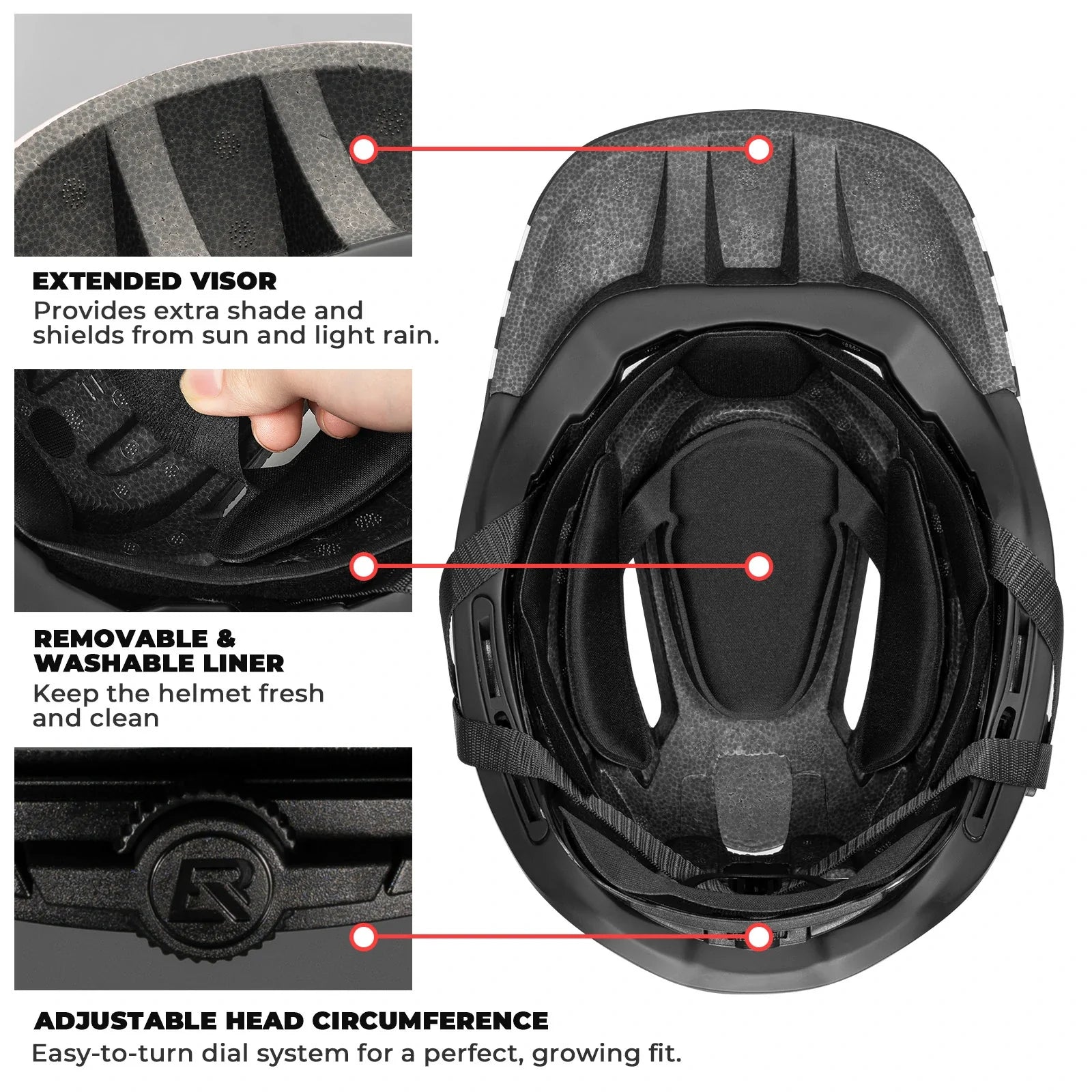 ROCKBROS afneembare fullface kinderhelm voor bmx en step 3–16 jaar