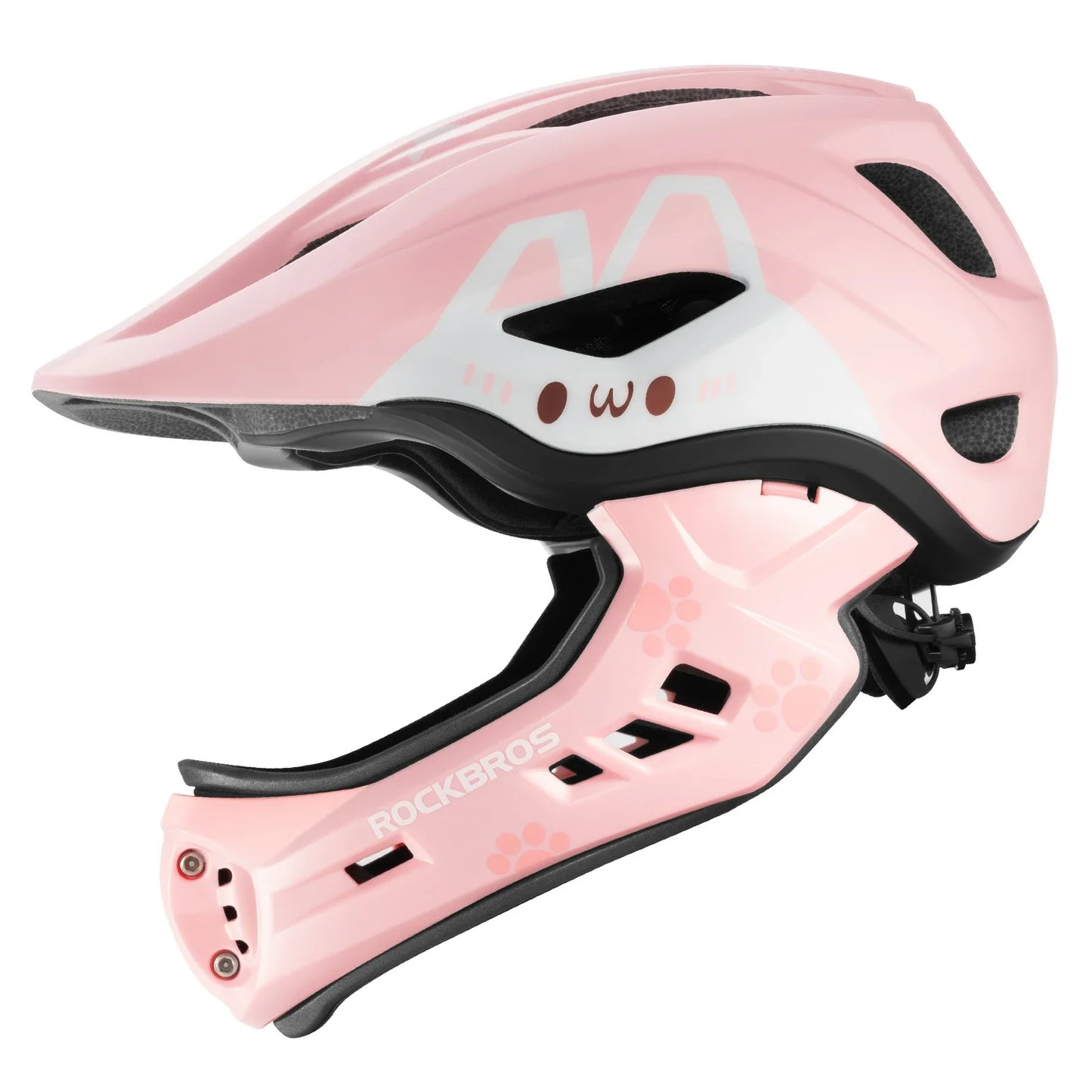 ROCKBROS fullface kinderhelm voor bmx step en fietsen #Rood