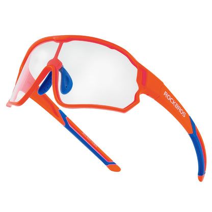ROCKBROS Kids Photochromic Cycling Glasses UV400 Protection with TR90 Frame#Color_Red