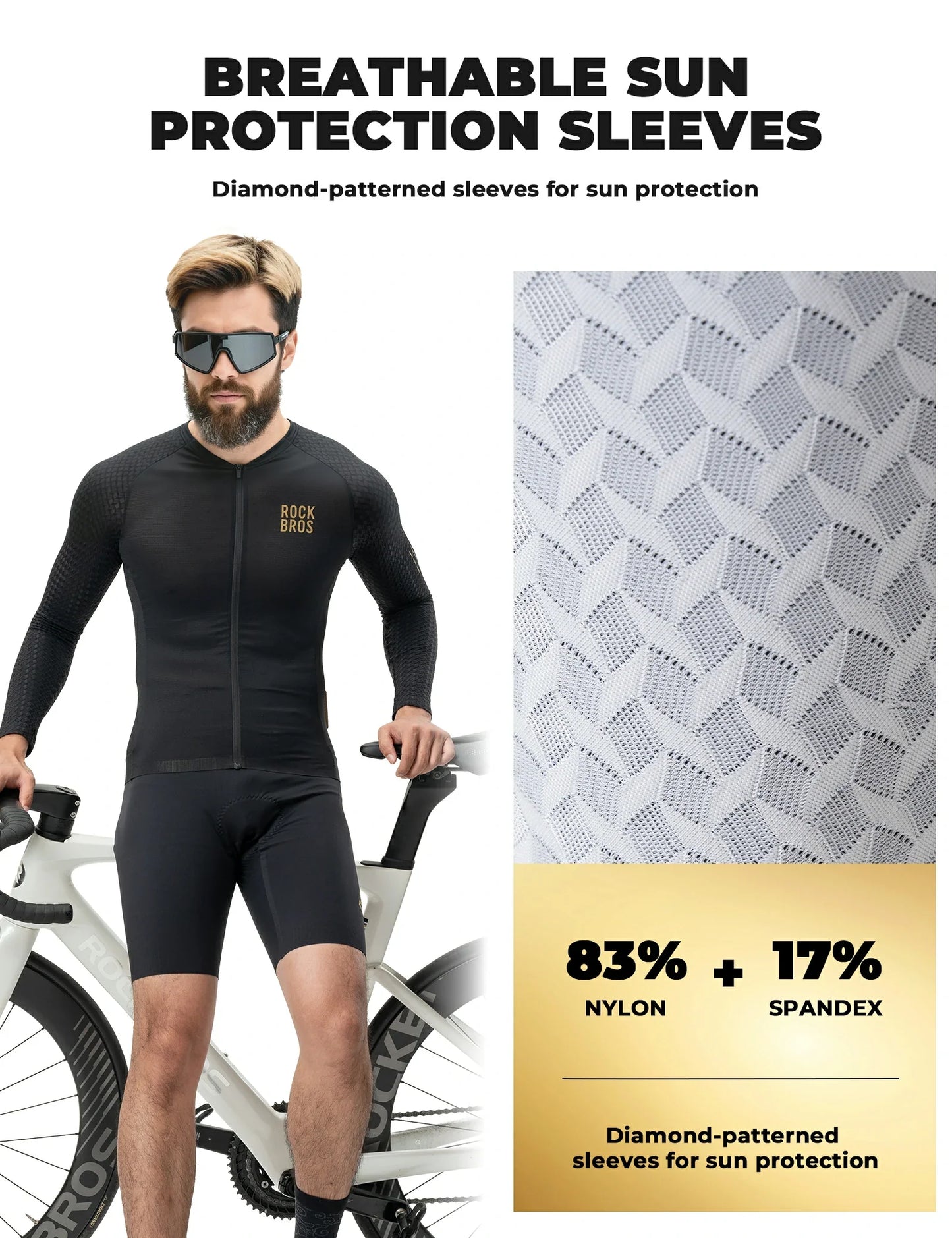 ROCKBROS lange mouw fietsshirt ydcx008#white