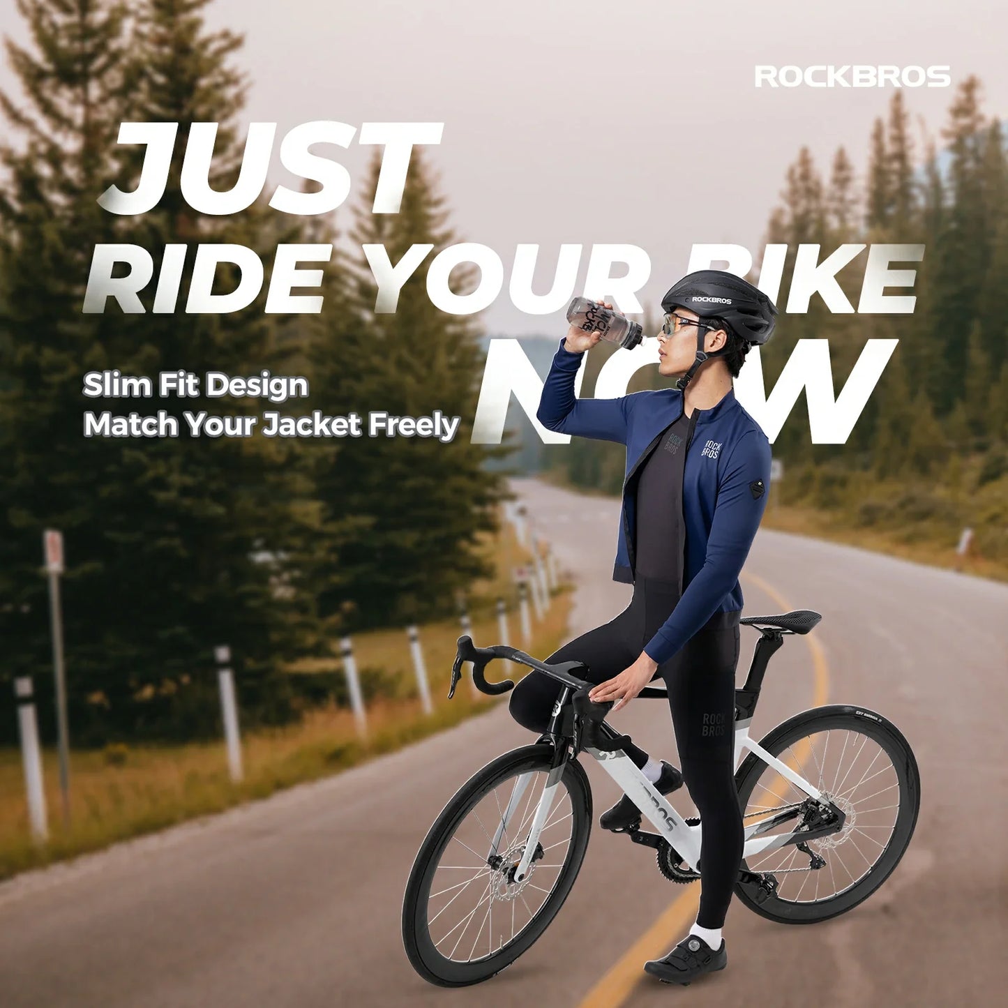ROCKBROS heren fietsonderhemd fleece lange mouw
