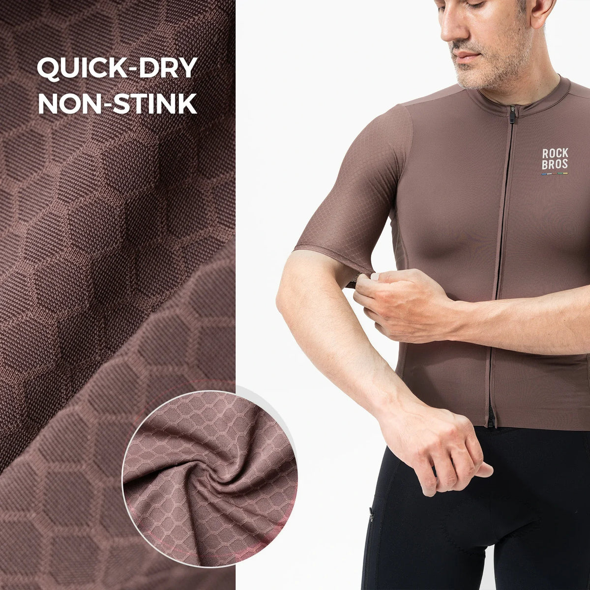 ROCKBROS road to sky heren fietsshirt#brown