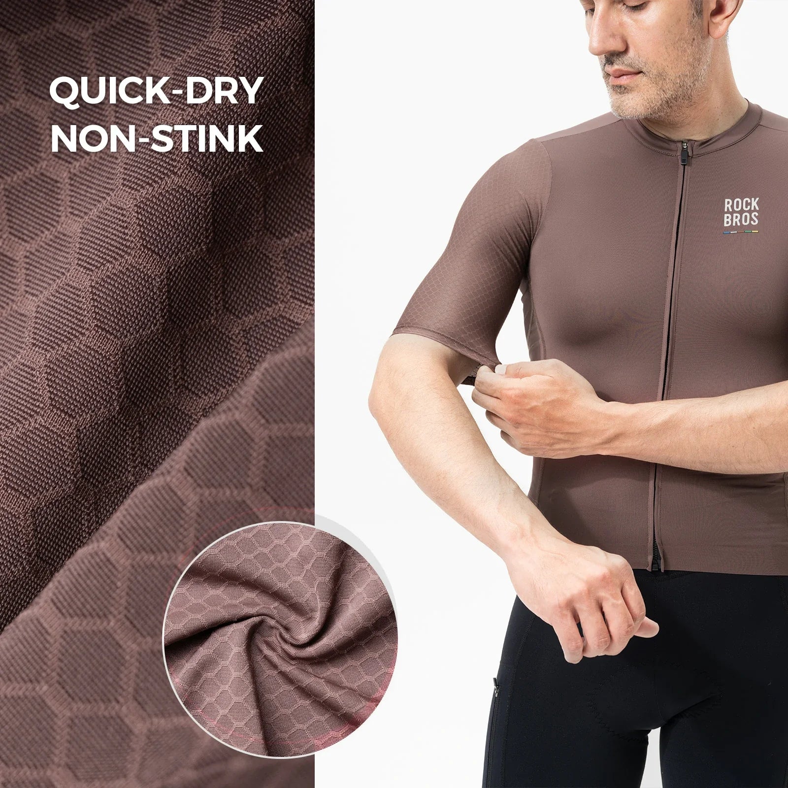 ROCKBROS road to sky heren fietsshirt#brown