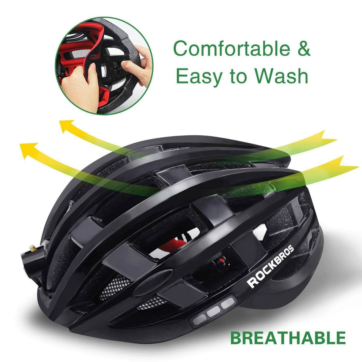 Fietshelm ZN1001 met voor-, achter- en zijverlichting – productdetail 3