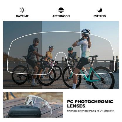 ROCKBROS fotochromische fietsbril uv400 met anti-condens coating#Wit (fotochromisch)
