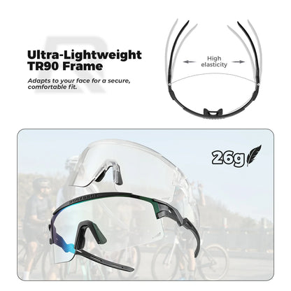 ROCKBROS fotochromische fietsbril uv400 met anti-condens coating