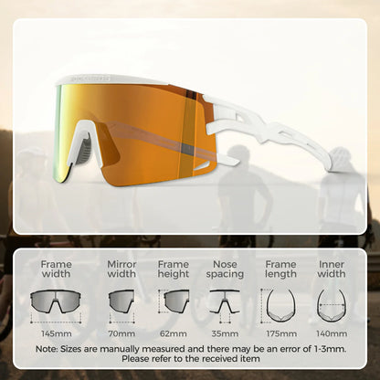 ROCKBROS fotochromische fietsbril uv400 met anti-condens coating#Goud (gepolariseerd)