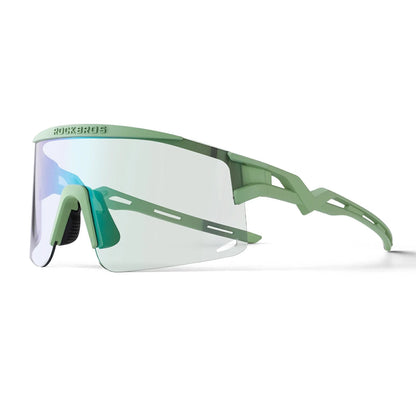 ROCKBROS fotochromische fietsbril uv400 met anti-condens coating#Groen (fotochromisch)