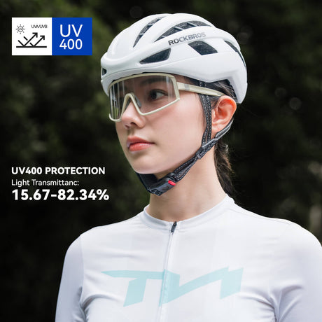 ROCKBROS fotochromische fietsbril anti-condens sp376#kleur_ivoor (anti fog lens)