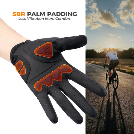 Fietshandschoenen met lange vingers en SBR-padding