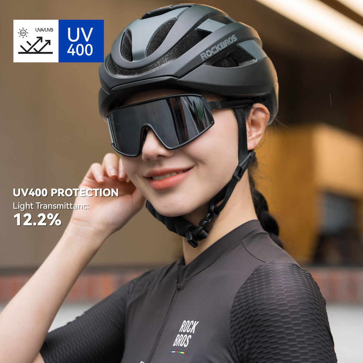 ROCKBROS gepolariseerde fietsbril uv400 sp376#kleur_zwart