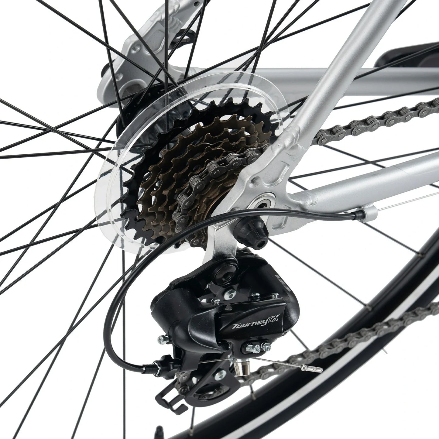 Rockbros 700C drop bar road bike in black with 2x8 speed drivetrain#color_silver