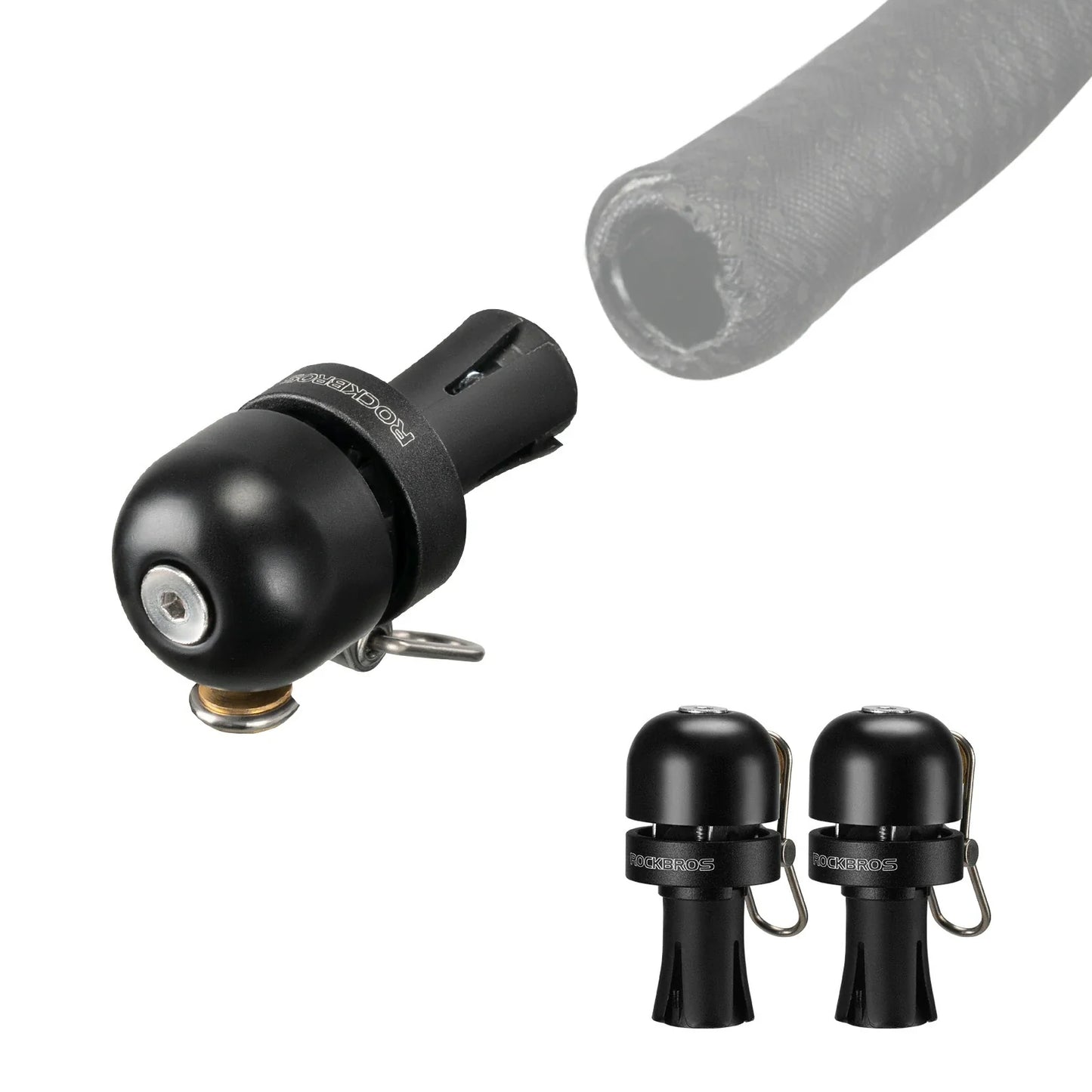 ROCKBROS fietsbel voor racestuur met stuurplug en luide heldere toon#stijl_zwart-2-stuk