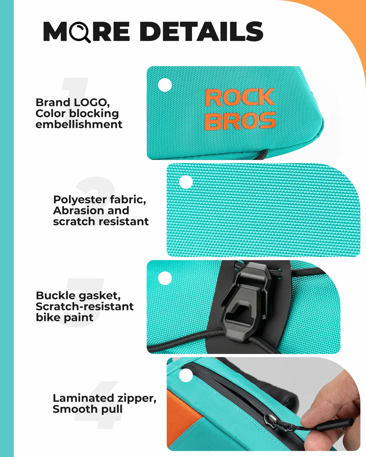 ROCKBROS smalle compacte bovenbuis fietstas – stabiele bevestiging