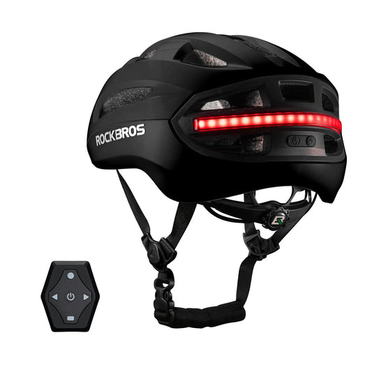 rockbros smart bike helmet in matte black #Color_Black